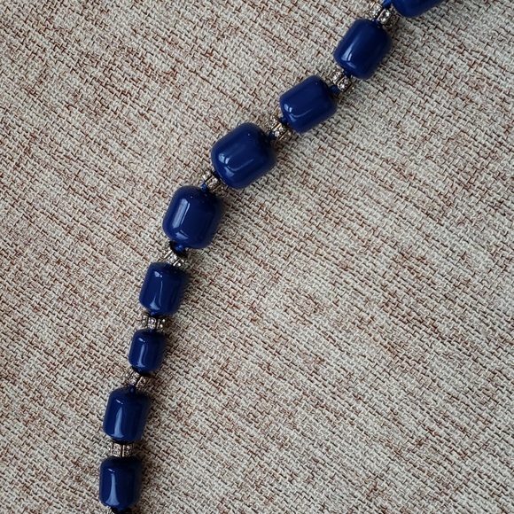 J.Crew Blue bead And crystal necklace NWT - Picture 8 of 9